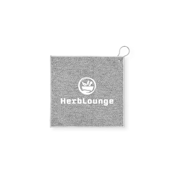 Custom 12x12 Recycled Heather Gray Golf Towel with Carabiner HiStandards