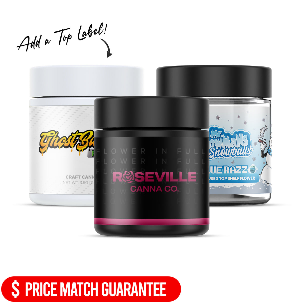 Custom Pre-labeled 3oz Child Resistant Glass Jar