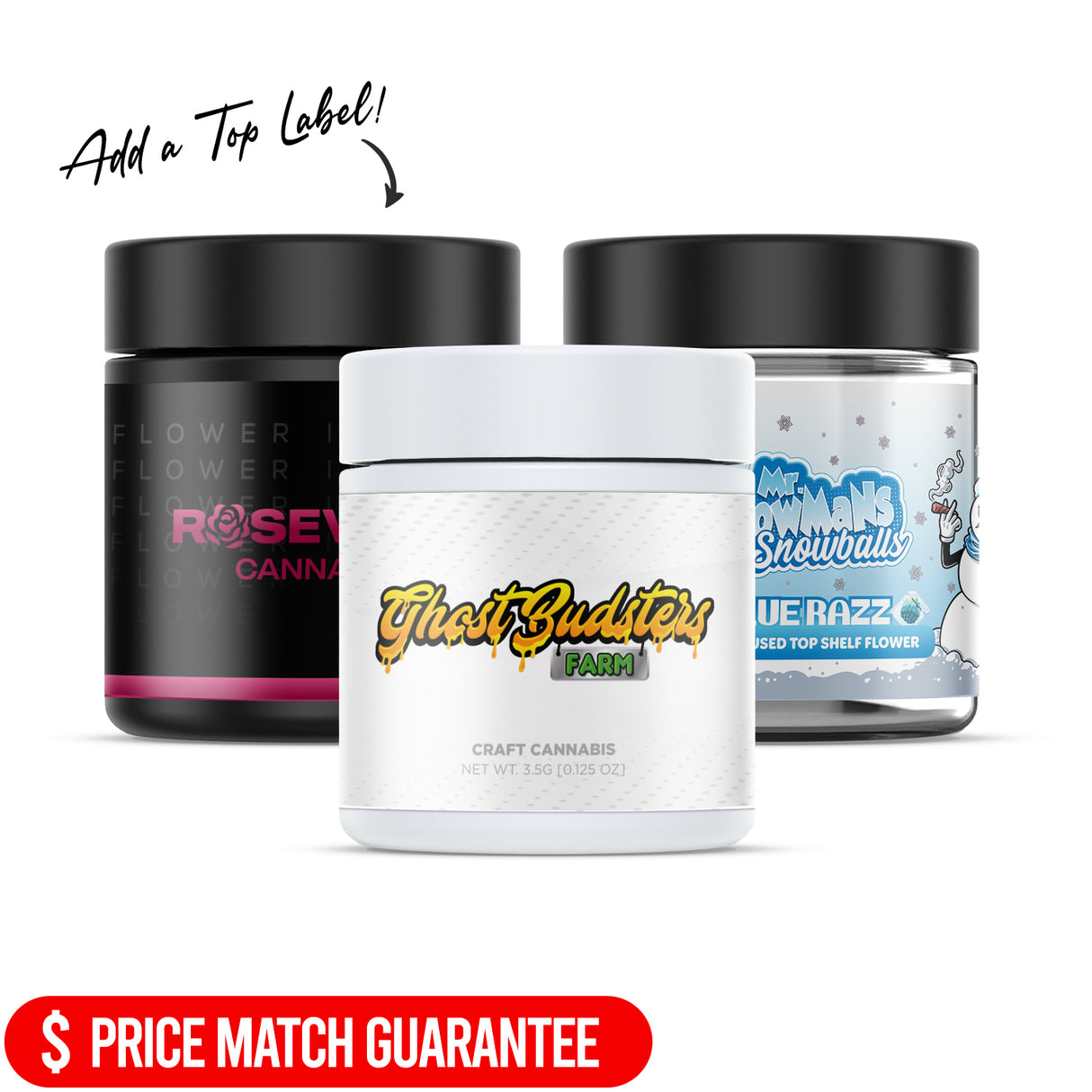 Custom Pre-labeled 3oz Child Resistant Glass Jar