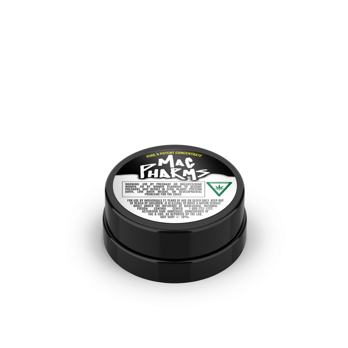Custom Pre-Labeled 7ml Glass Concentrate Jar