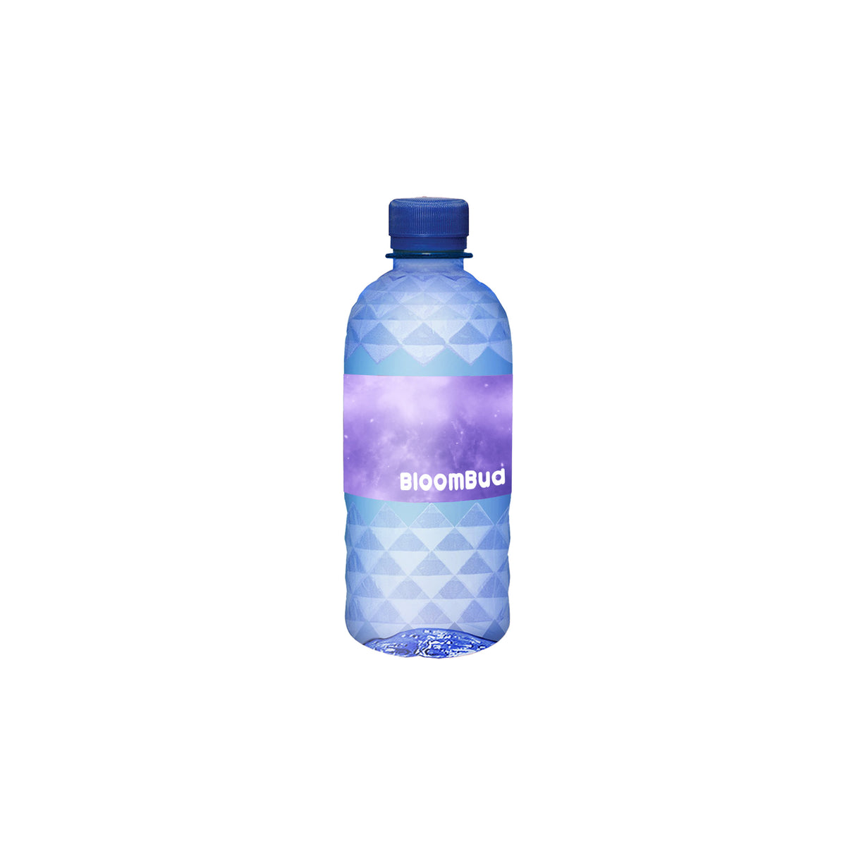 Custom Blue Diamond Cut Bottle 12oz with Premium Cap Color