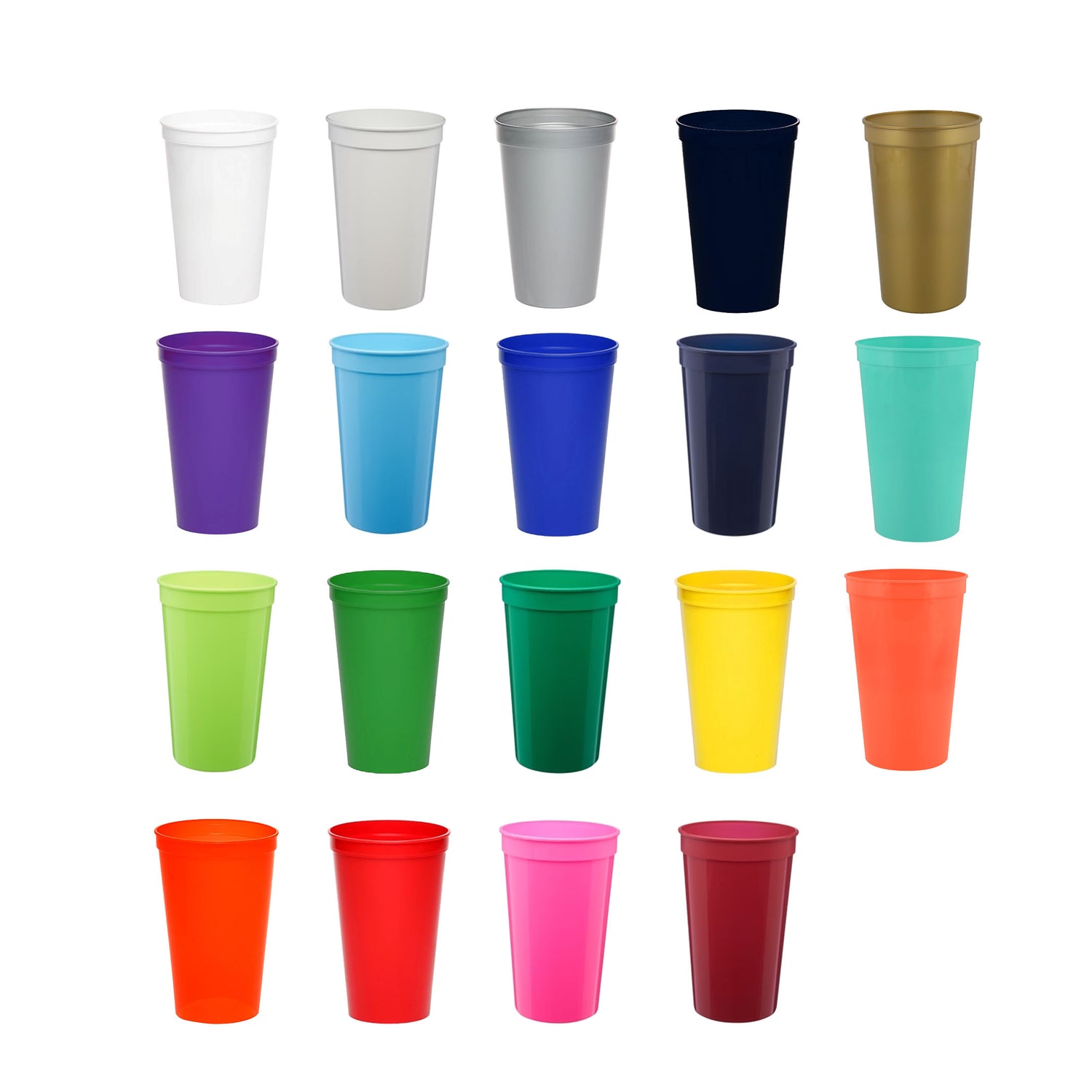 Custom 22 oz Plastic Stadium Cup