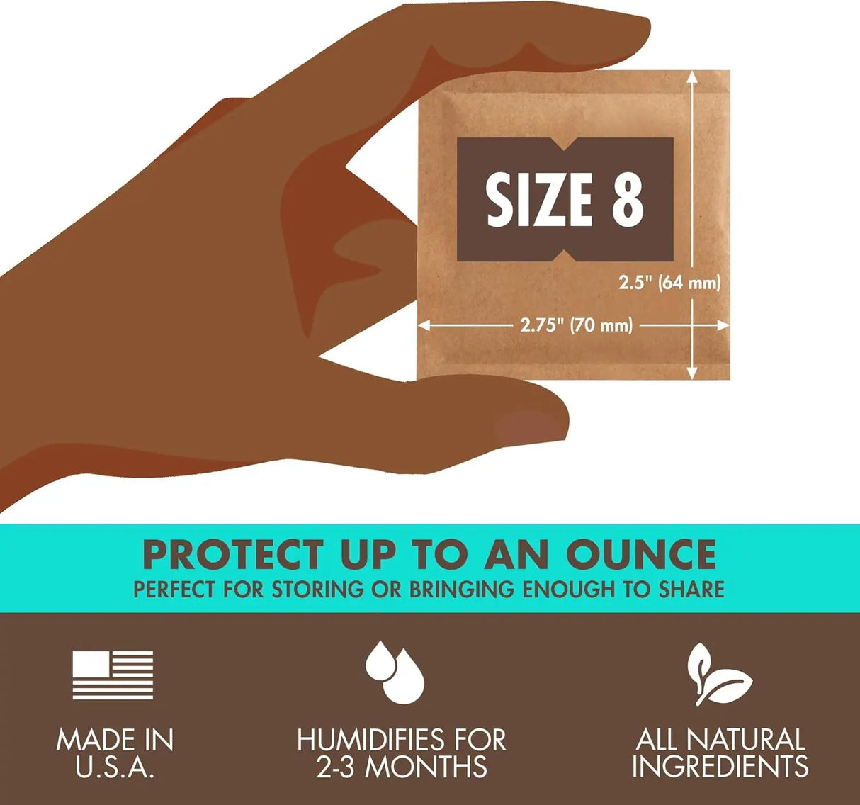 Boveda 62% RH Humidity Packs – 8g Wrapped – 100ct Retail Carton HiStandards