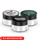 Custom Pre-labeled 1oz Child Resistant Glass Jar - Low Profile