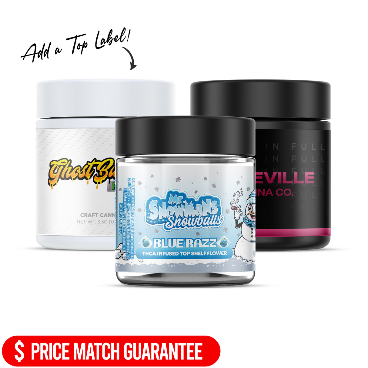 Custom Pre-labeled 3oz Child Resistant Glass Jar