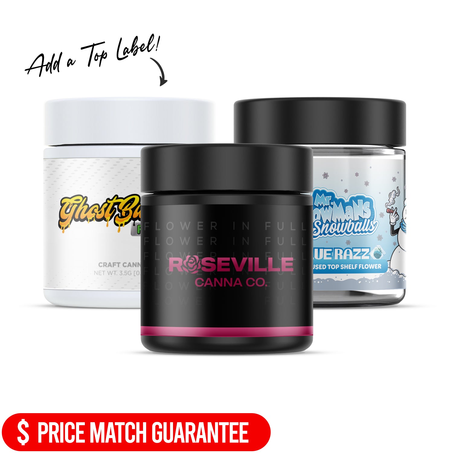 Custom Pre-labeled 3oz Child Resistant Glass Jar