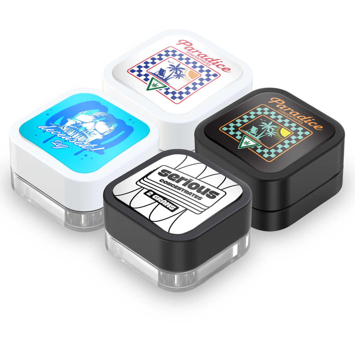 Custom Pre-Labeled 9ml Child Resistant Square Glass Concentrate Jar