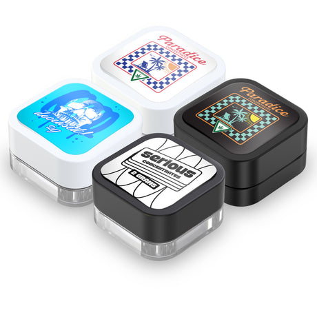 Custom Pre-Labeled 9ml Child Resistant Square Glass Concentrate Jar