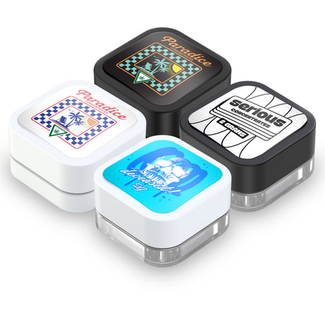 Custom Pre-Labeled 9ml Child Resistant Square Glass Concentrate Jar