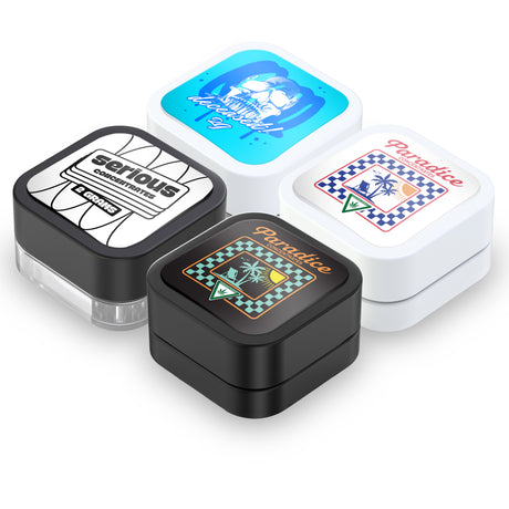 Custom Pre-Labeled 9ml Child Resistant Square Glass Concentrate Jar