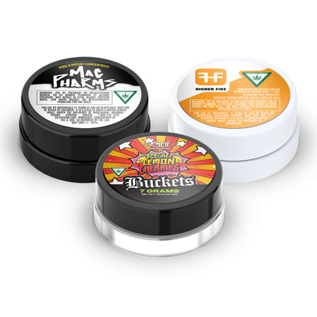 Custom Pre-Labeled 7ml Glass Concentrate Jar