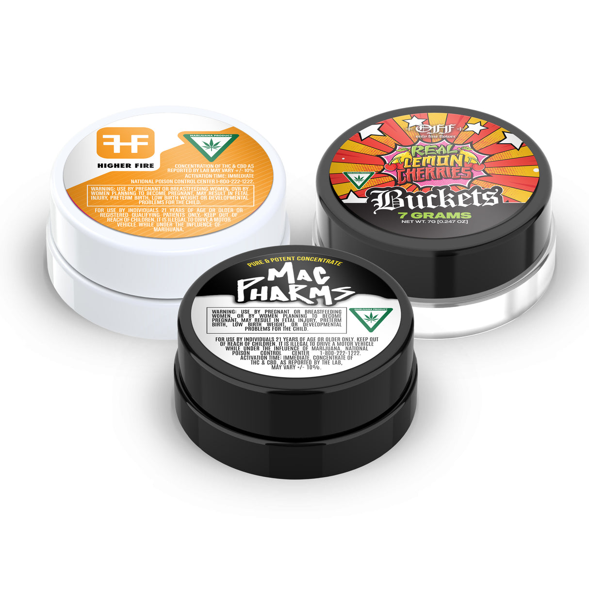 Custom Pre-Labeled 7ml Glass Concentrate Jar