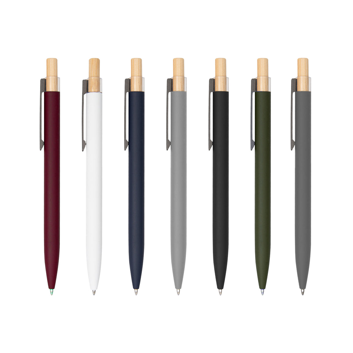 Custom Recycled Aluminum Pen With Bamboo Plunger