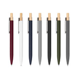 Custom Recycled Aluminum Pen With Bamboo Plunger