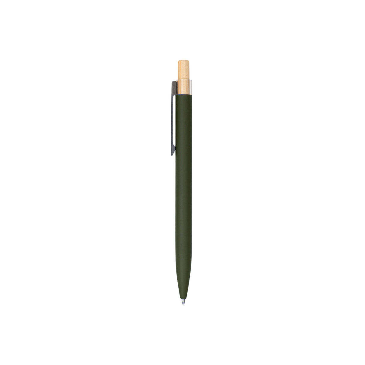 Custom Recycled Aluminum Pen With Bamboo Plunger