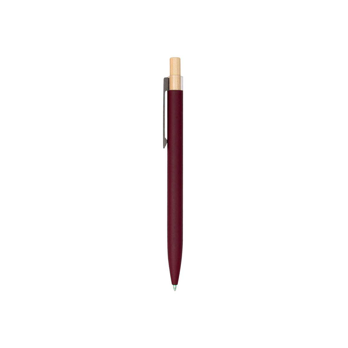 Custom Recycled Aluminum Pen With Bamboo Plunger