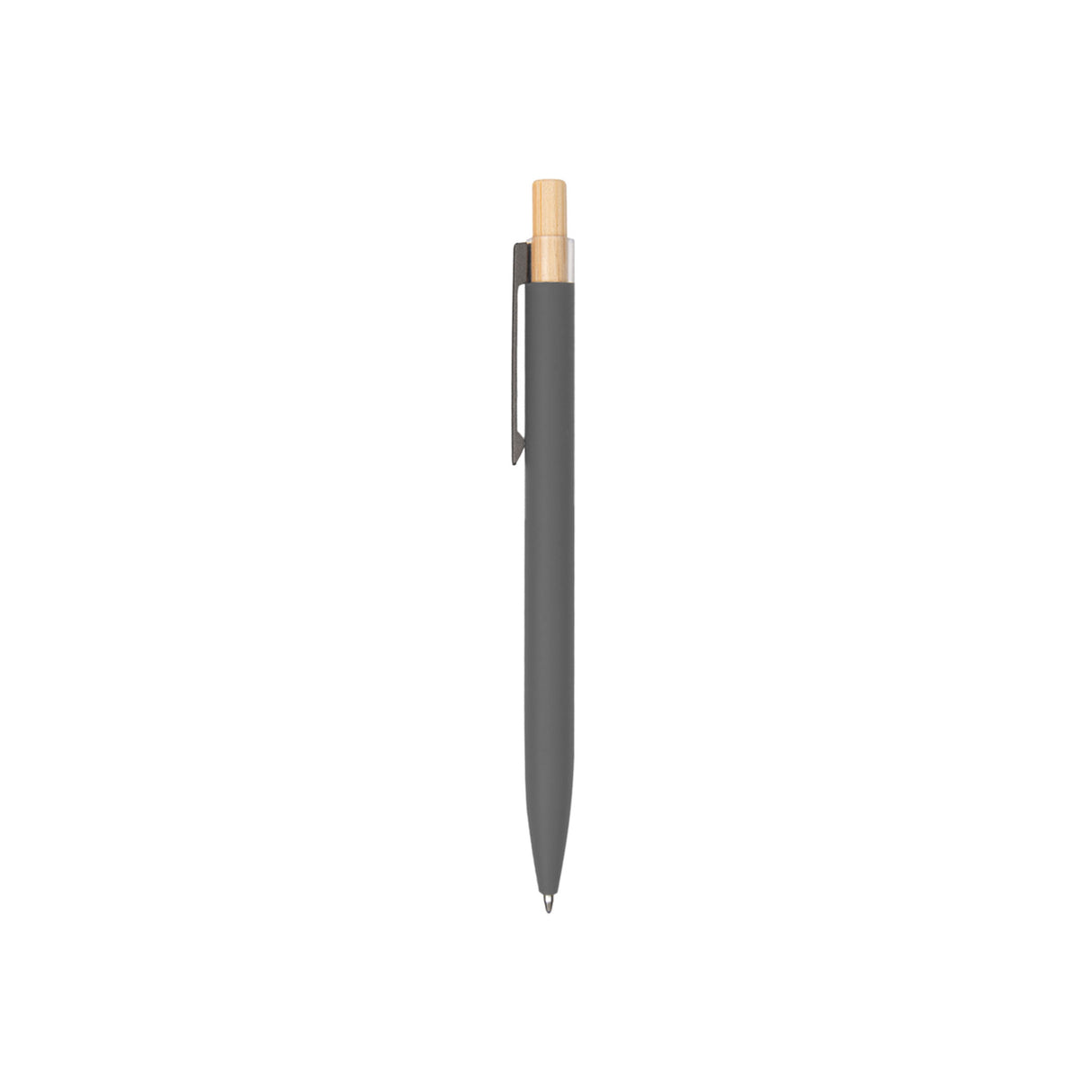 Custom Recycled Aluminum Pen With Bamboo Plunger