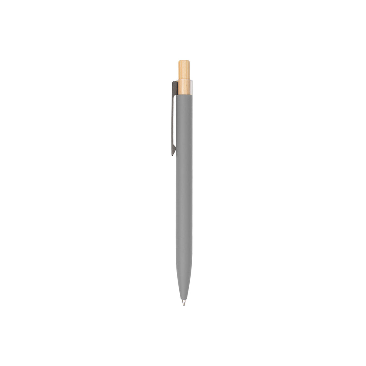 Custom Recycled Aluminum Pen With Bamboo Plunger