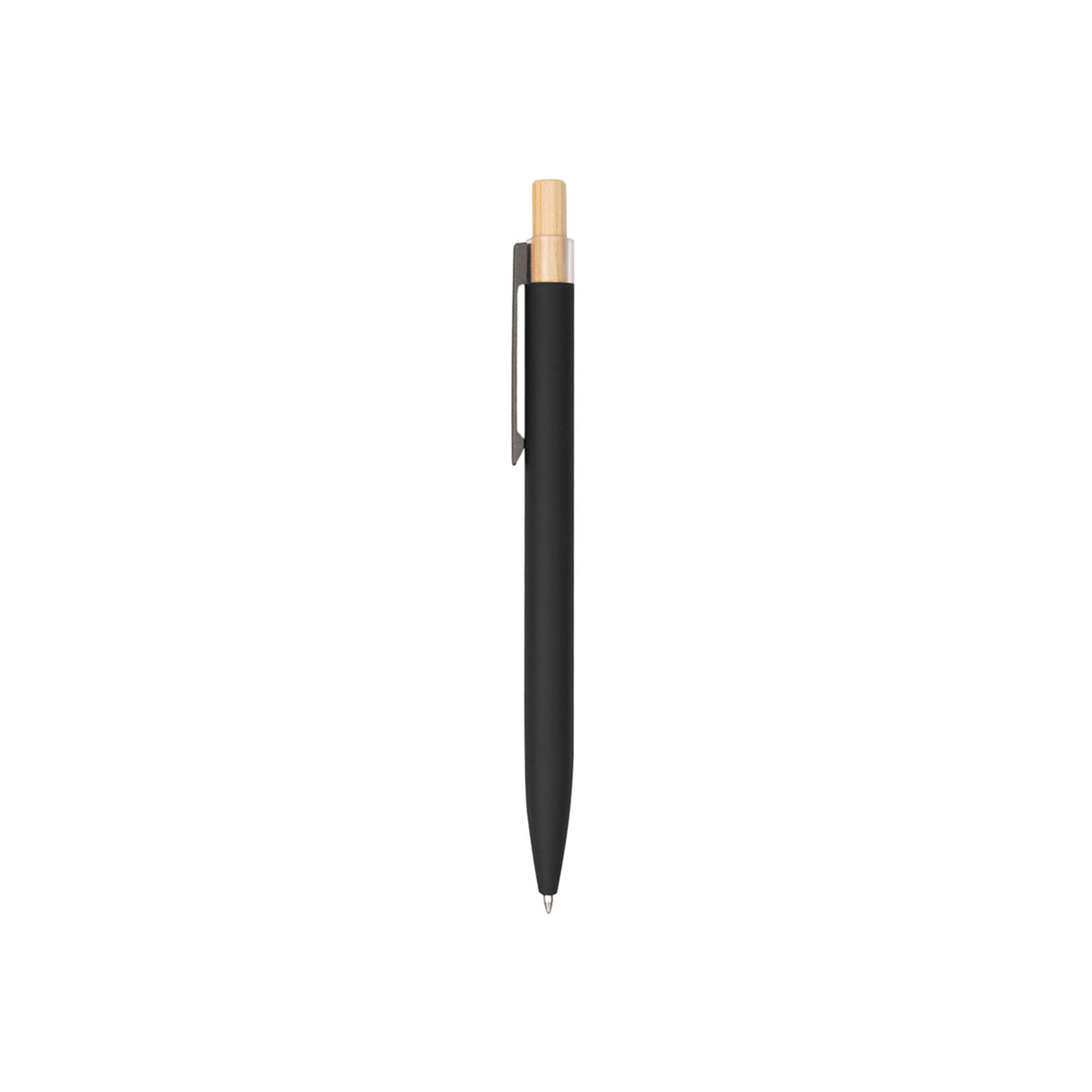 Custom Recycled Aluminum Pen With Bamboo Plunger