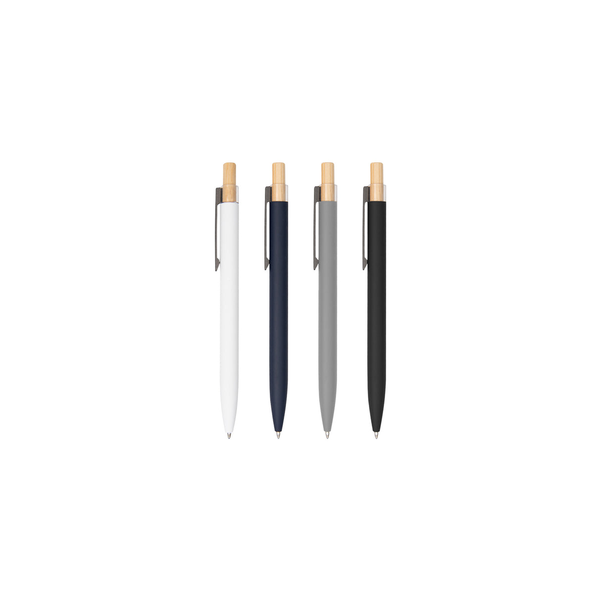 Custom Recycled Aluminum Pen With Bamboo Plunger