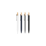 Custom Recycled Aluminum Pen With Bamboo Plunger