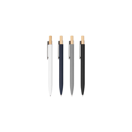 Custom Recycled Aluminum Pen With Bamboo Plunger